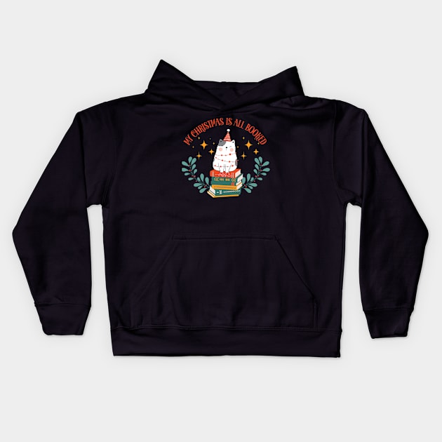 My Christmas is all booked Kids Hoodie by DottedLinePrint